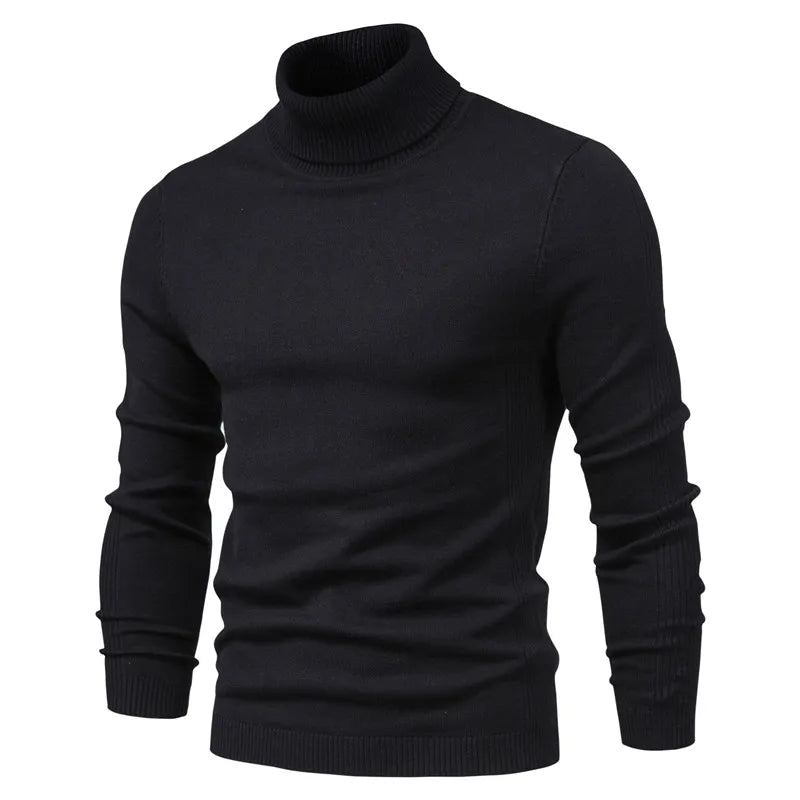 maoxiangshop New Winter Turtleneck Thick Mens Sweaters Casual Turtle Neck Solid Color Quality Warm Slim Turtleneck Sweaters Pullover Men