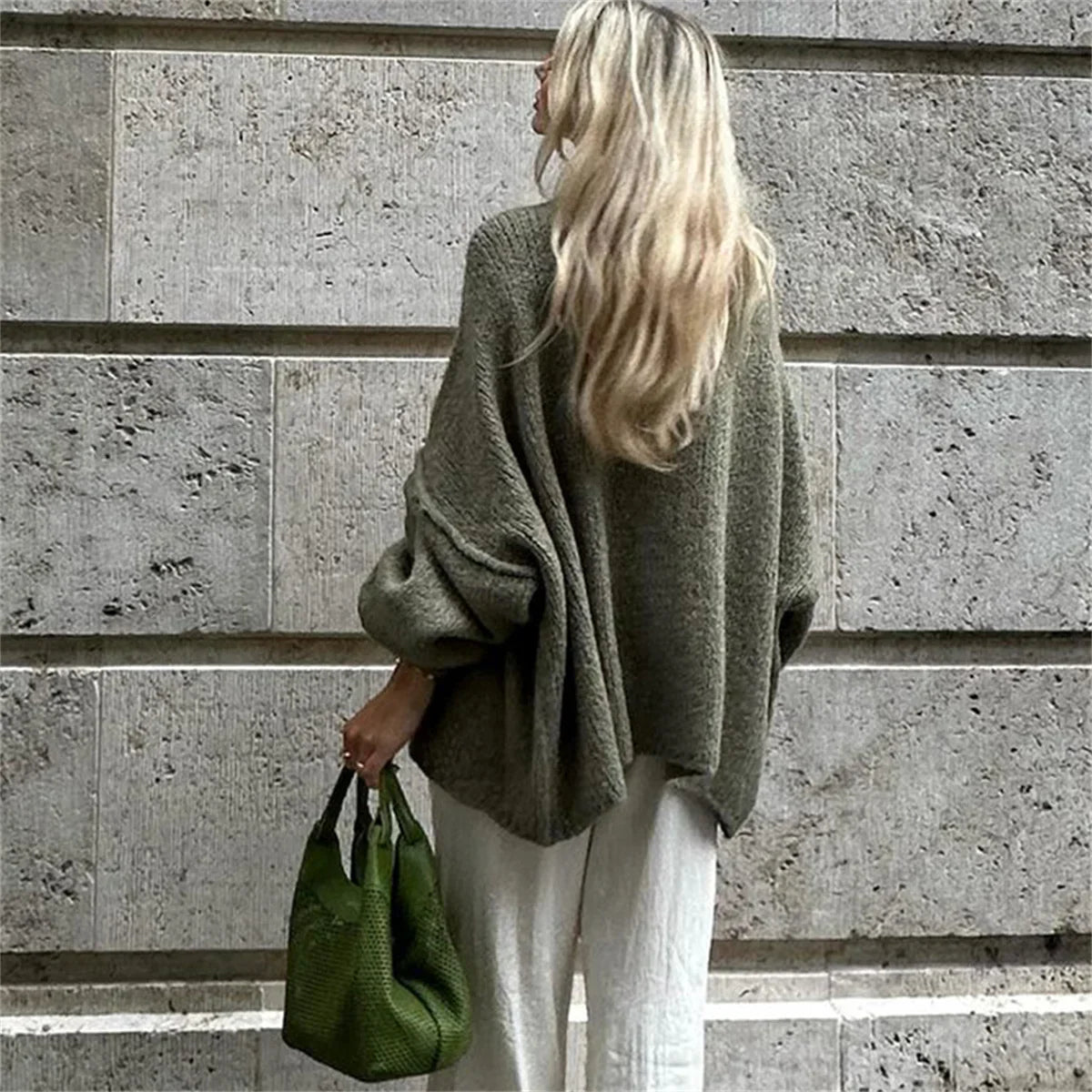 maoxiangshop - Casual Cardigan Women Sweater Loose Single Breasted O-neck Fashion Sweaters 2024 Autumn Office Female All-match Top Coat