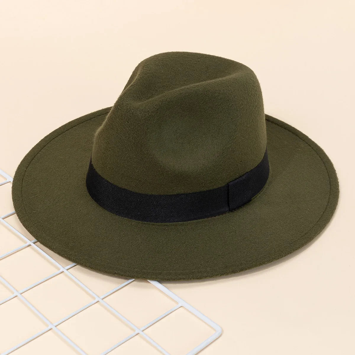 maoxiangshop Autumn and winter men and women's new large brimmed hats, fashionable woolen jazz hats, English style top hats