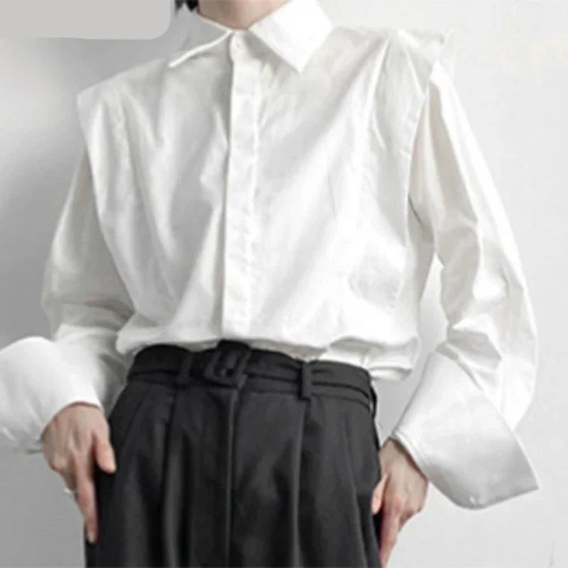 maoxiangshop 2024 Men Shirt Brand Lapel Long Sleeve Fashion Casual Men Clothing Solid Color Streetwear Button Leisure Camisas S-5XL
