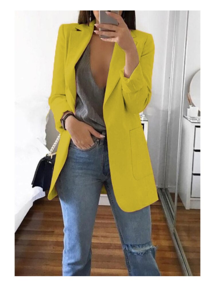 Spring and Summer New Lapel Ladies Suit Jacket Commuter Professional Office Temperament Suit Jacket Casual Jacket Office