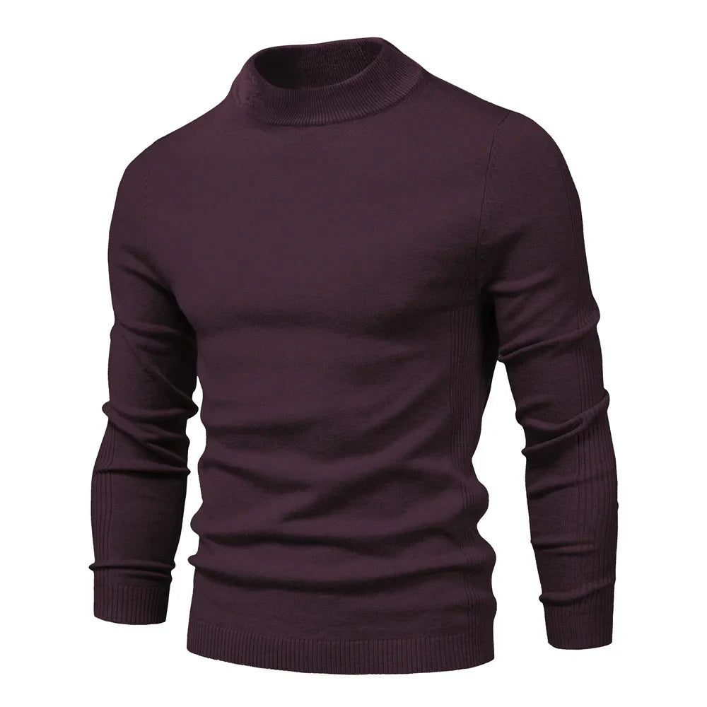 maoxiangshop New Winter Turtleneck Thick Mens Sweaters Casual Turtle Neck Solid Color Quality Warm Slim Turtleneck Sweaters Pullover Men