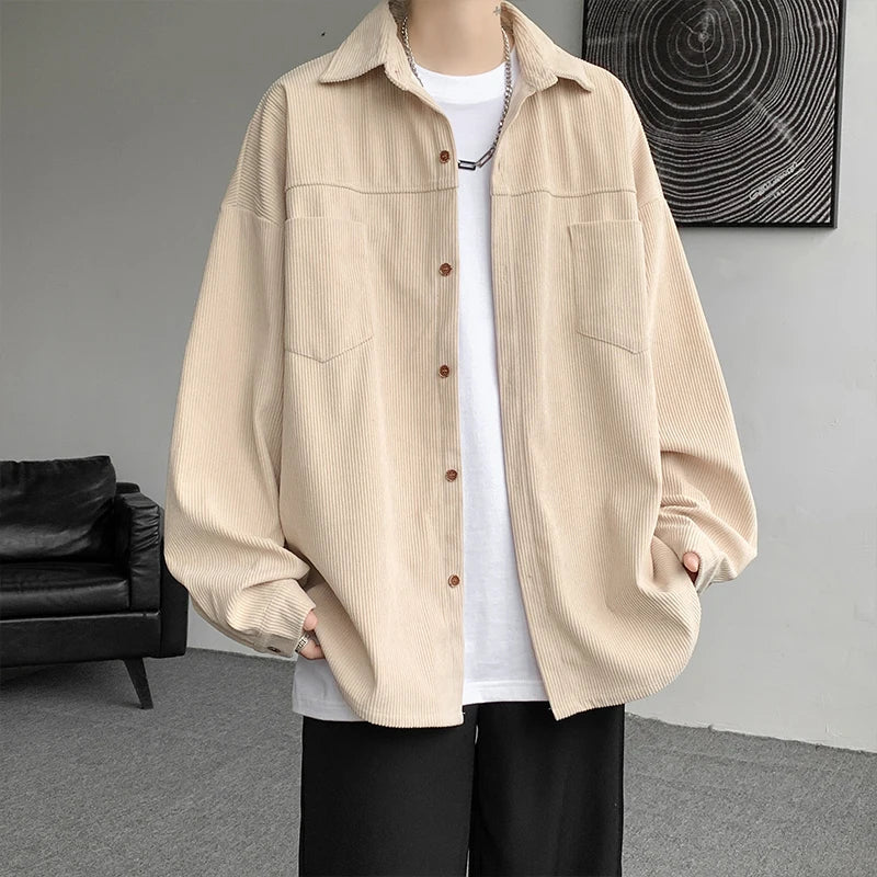 maoxiangshop 2024 Spring Summer Men White Vintage Shirts Mens Harajuku Fashion Oversized Shirt Male Black Casual Streetwear Blouses 5XL