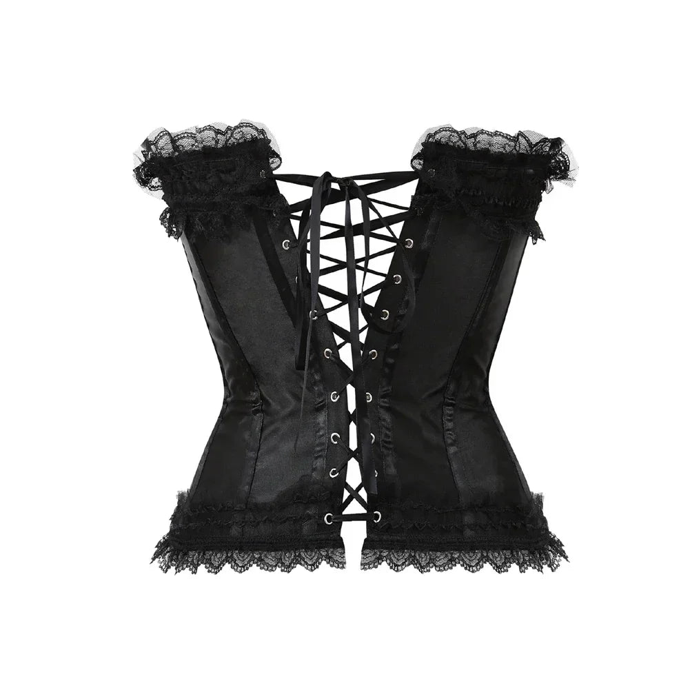 maoxiangshop - Corset Dress Steampunk Push Up Korsage Sexy Slimming Padded Corsetto Vintage Bustiers with Skirt Dance Party Costumes