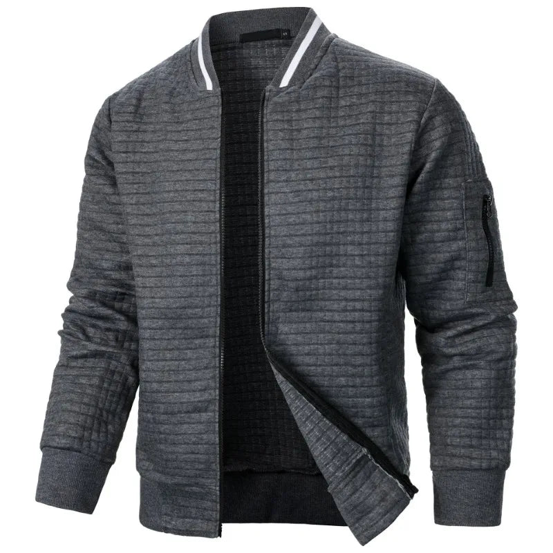 maoxiangshop Autumn Mens Long Sleeve Zipper Jacket Stand Up Coats Sport Outdoor Sweatwear Winter Warm Baseball Collar Sweatshirts
