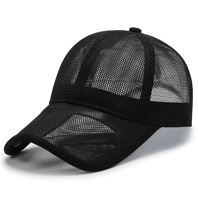 maoxiangshop Summer Full Mesh Baseball Cap Unisex Trucker Cap Trucker Caps Men Fishing Hat Quick Dry Golf Running Hat Adjustable Snapback Hat