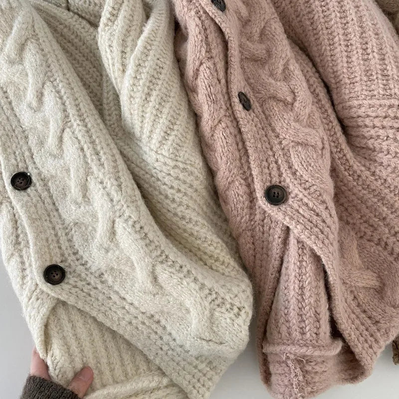 Vintage Harajuku Women Casual Cardigan Sweater Autumn Winter Loose Long Sleeve Korean Tops Female Preppy Style Y2k Sweater