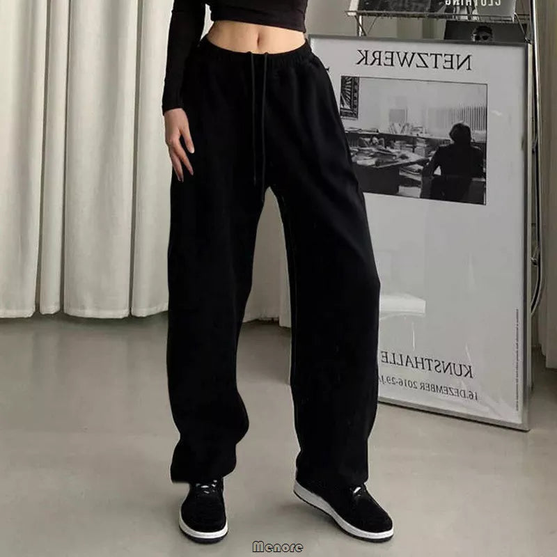 maoxiangshopWomen pants Black Jogging Sweatpants Women for pants Baggy Sports Pants Gray Jogger High Waist Sweat Casual Female Trousers
