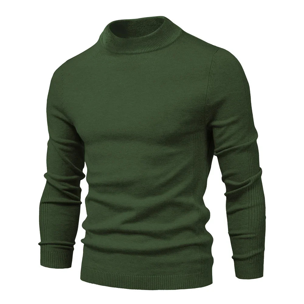 maoxiangshop New Winter Turtleneck Thick Mens Sweaters Casual Turtle Neck Solid Color Quality Warm Slim Turtleneck Sweaters Pullover Men
