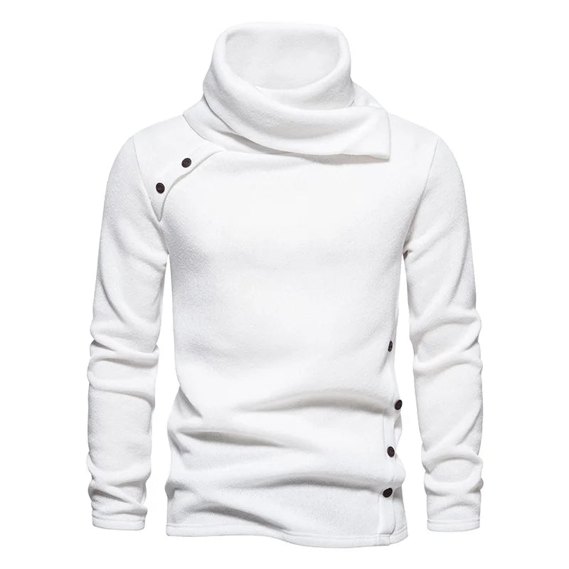 maoxiangshop Sweatwear Men's Hoodies Unbalance Hem Long Sleeve Sweatshirt for Men Clothing Autumn Turtleneck Sweaterss Top Hoodie