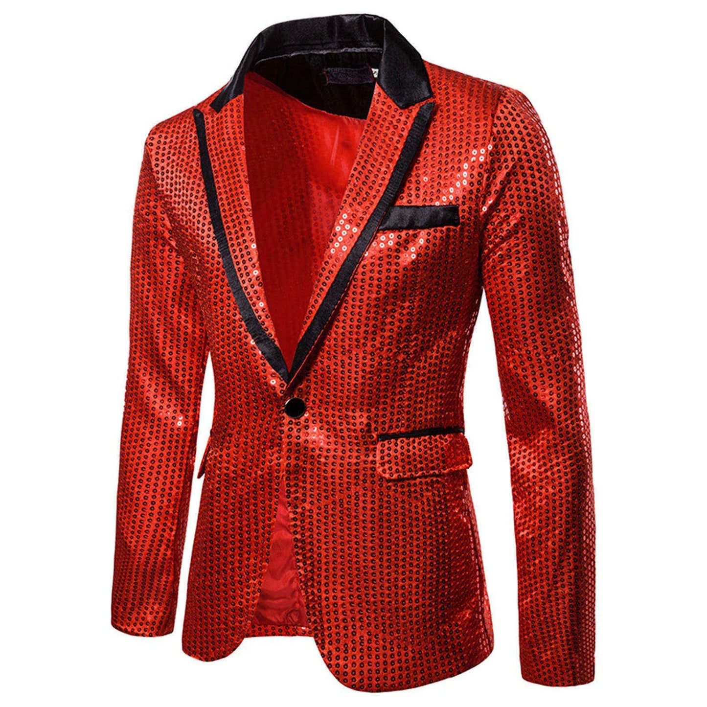 maoxiangshop WELL DRESSED MEN Shiny Gold Shiny Shiny Decorated Blazer Jacket for Men Night Club Graduation Men Suit Blazer Homme Costume Stage Wear for Singer