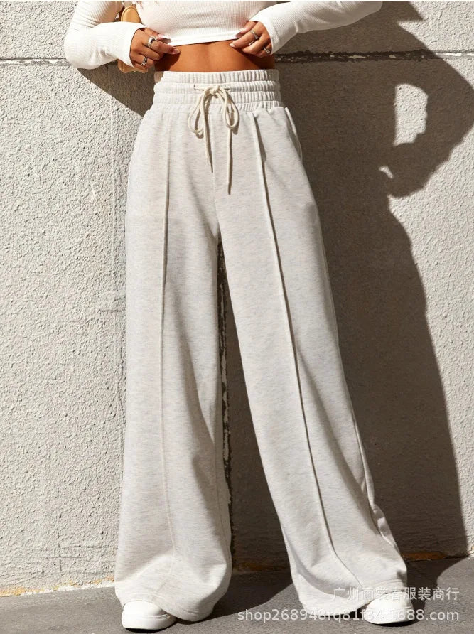 maoxiangshopNew Women's High Waist Sagging Loose Casual Straight Leg Pants Commuting Female Clothing Winter Women Fashion Trousers