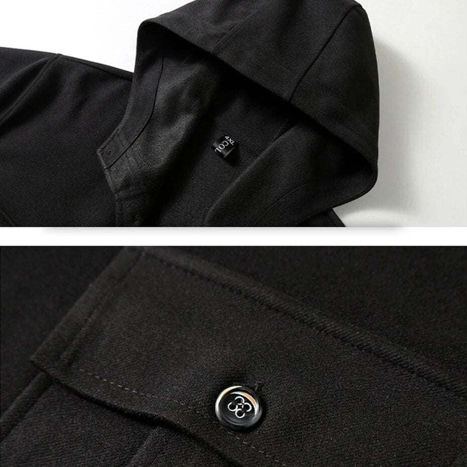 maoxiangshop New Spring Autumn Jacket Men Wool Coat Plus Size 10XL 11XL Windbreak Jackets Male Black Coat Big Size 11XL