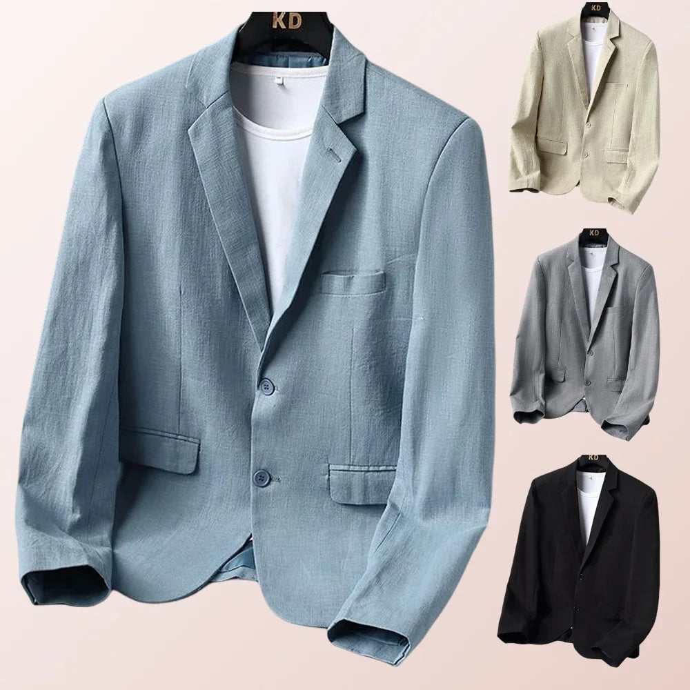 maoxiangshop Men's COTTON Linen Casual Blazer ,Slim Fit Suit Jacket,Suitable for Spring and Autumn, Polyester Lining , Plus Size M-6XL