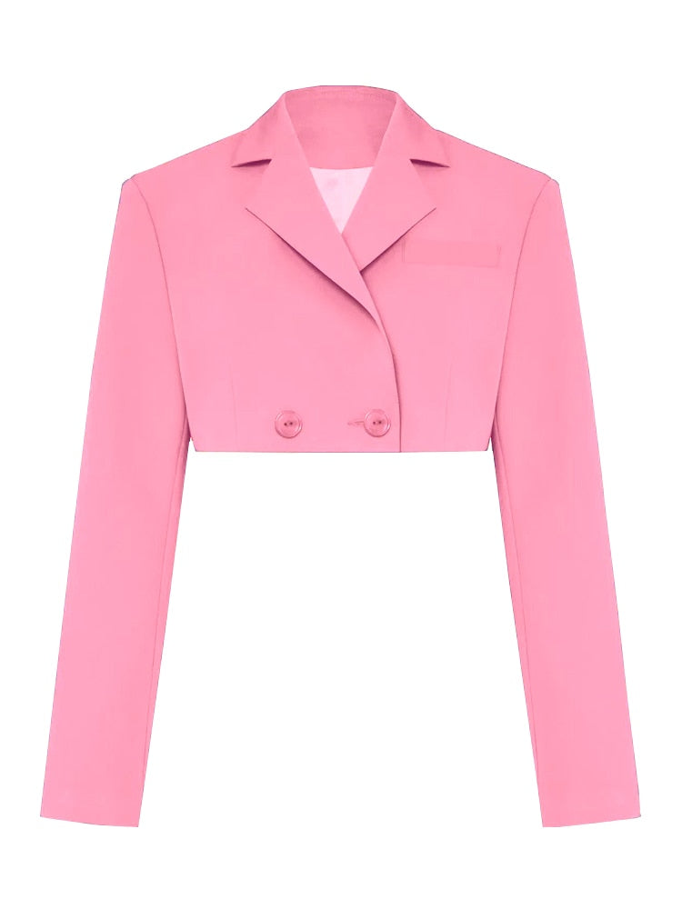 Taruxy Fall Women Blazer Suit Two Piece Sets Turn-down Collar Blazers Tops And Pleated Skirts Femme High Street Y2K Outfits
