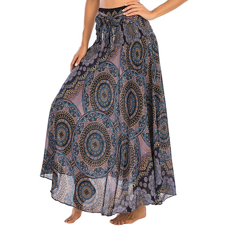 maoxiangshop Fashion Skirts Women Clothes Roupas Saia Bottom Women Skirt New Sexy Woman Long Jupe Bohemian Boho Flowers Elastic Waist Faldas