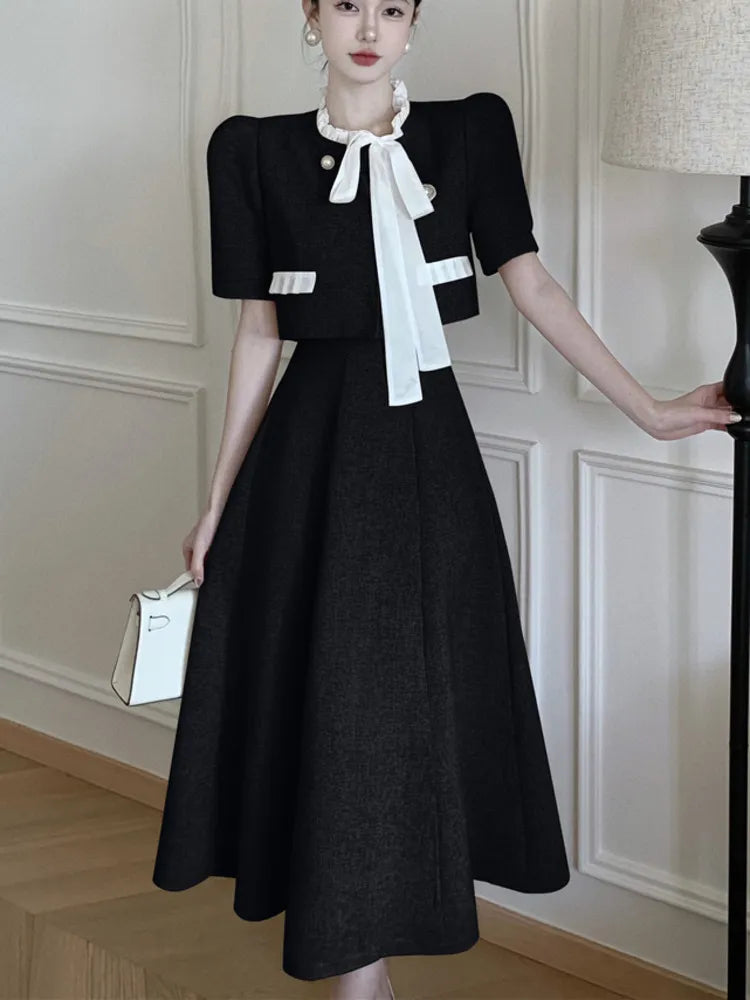 maoxiangshopsummer two piece set for women Crop Top + Pleated long Skirt Suit 2 piece sets women outfit ensemble femme