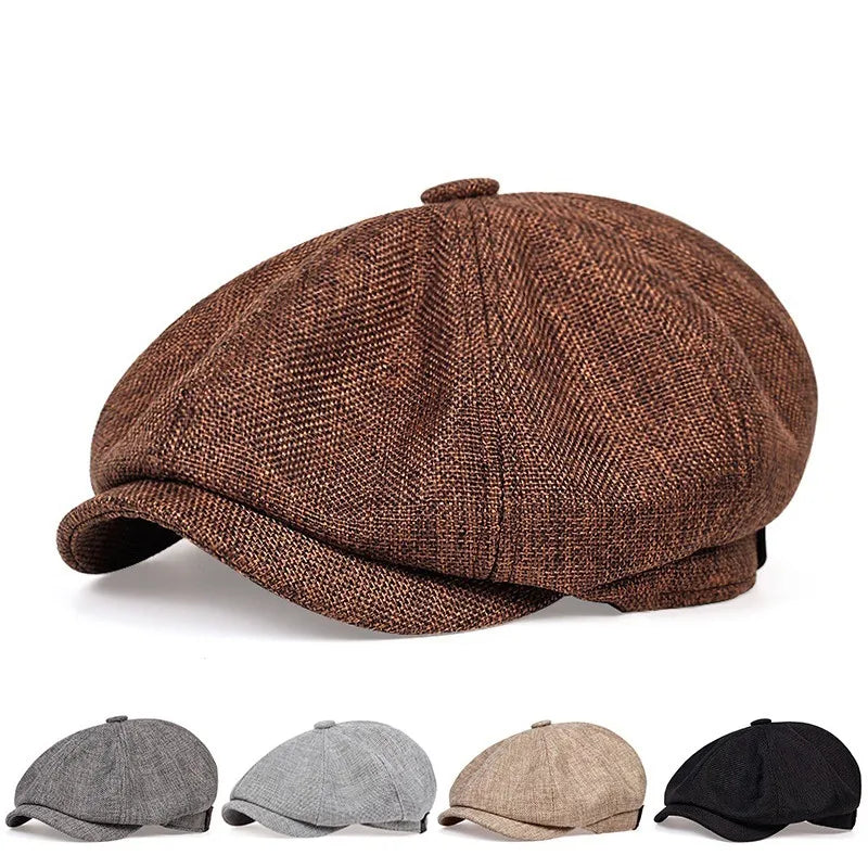 maoxiangshop New Men Casual Newsboy Hat Spring Summer thin retro beret Hat wild casual Hats unisex octagonal Cap Fashion Hip Hop Caps gorras