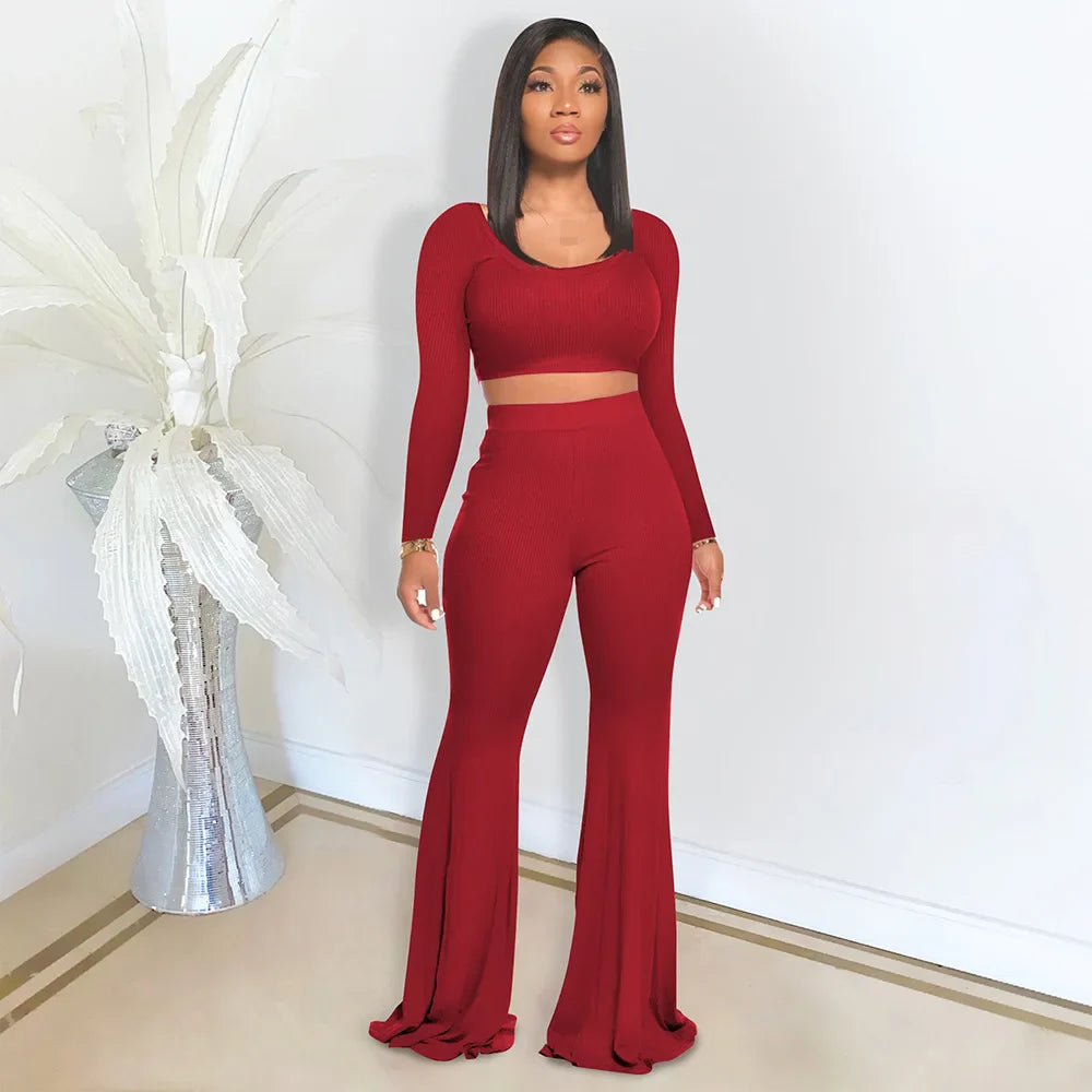 maoxiangshop Two Piece Set Women Outfits Fall Outfits Women 2 Piece Set Pants Sets Long Sleeve Fall Clothes for Woman