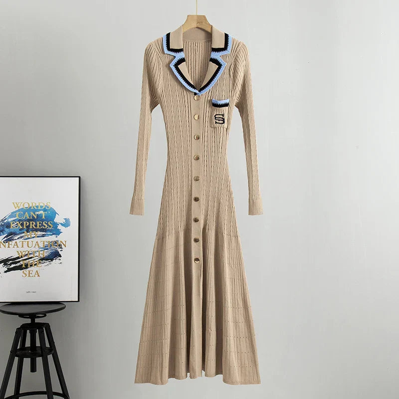 Women's Sweater Long Knit Dress Spring New In 2024 Casual Elegant Commuter Long Knitted Dress Women's Clothing