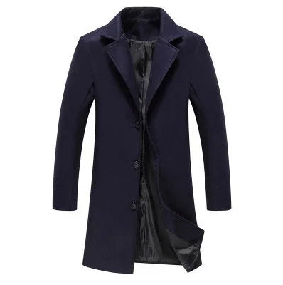 maoxiangshop WINTER OUTFITS MEN Autumn Winter Fashion Men's Woolen Coats Solid Color Single Breasted Lapel Long Coat Jacket Casual Overcoat Plus Size 9 Colors