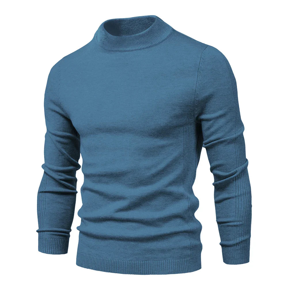 maoxiangshop New Winter Turtleneck Thick Mens Sweaters Casual Turtle Neck Solid Color Quality Warm Slim Turtleneck Sweaters Pullover Men