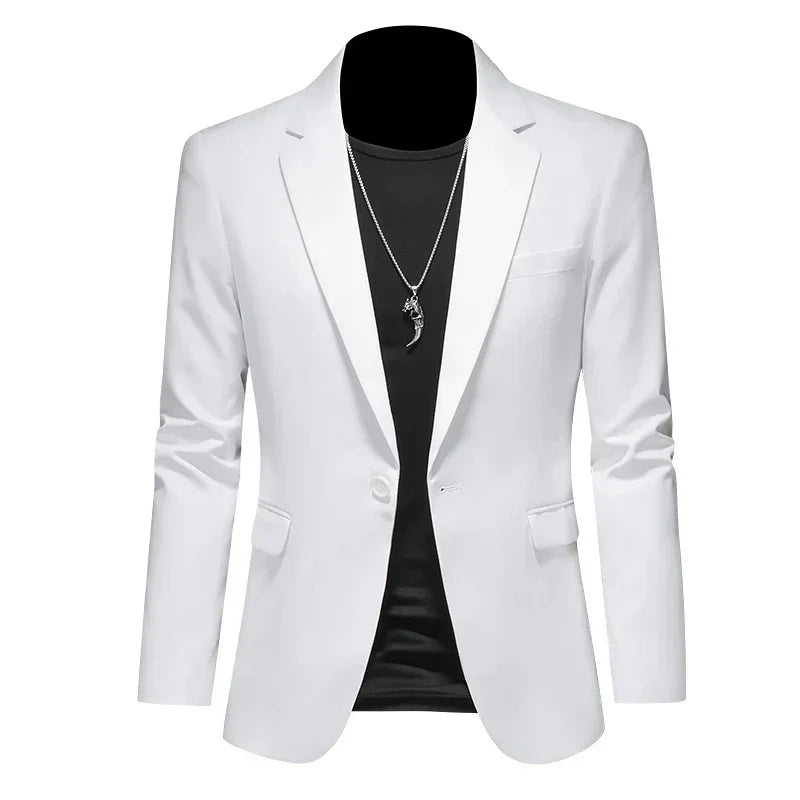 maoxiangshop 2024 Fashion New Men's Casual Business Slim Fit Formal Dress Blazers Jacket Suit Coat