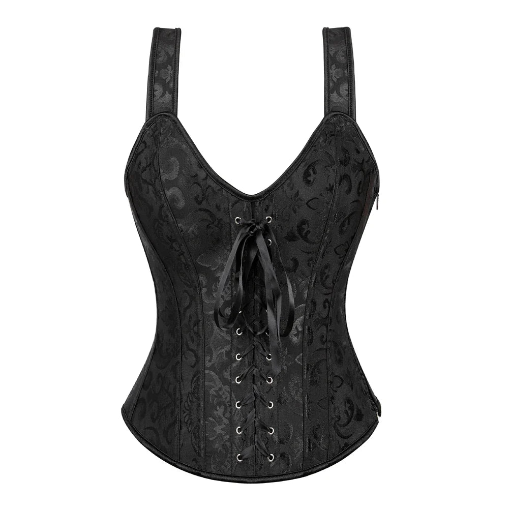 maoxiangshop - Steampunk Corset Skirt Gothic Bridal Strap Bustiers Dress Party Outfits for Women Plus Size Sexy Pirate Costumes Rave Clothes