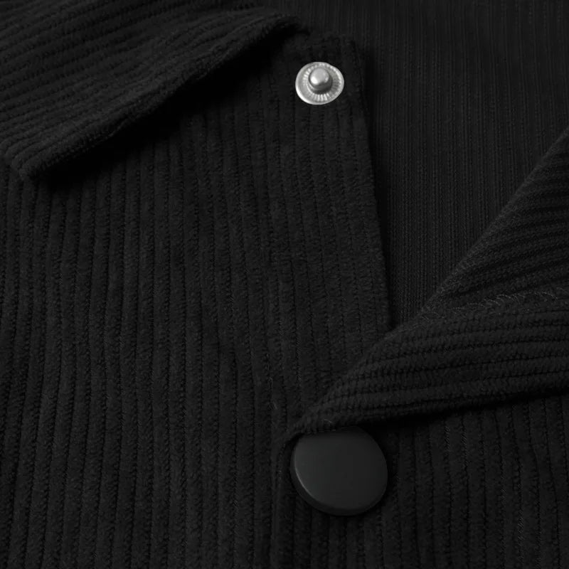 maoxiangshop Autumn New Men's Shirt High Quality Corduroy Leisure Multi-pocket Solid Color Cargo Shirt Cardigan Men's Clothing