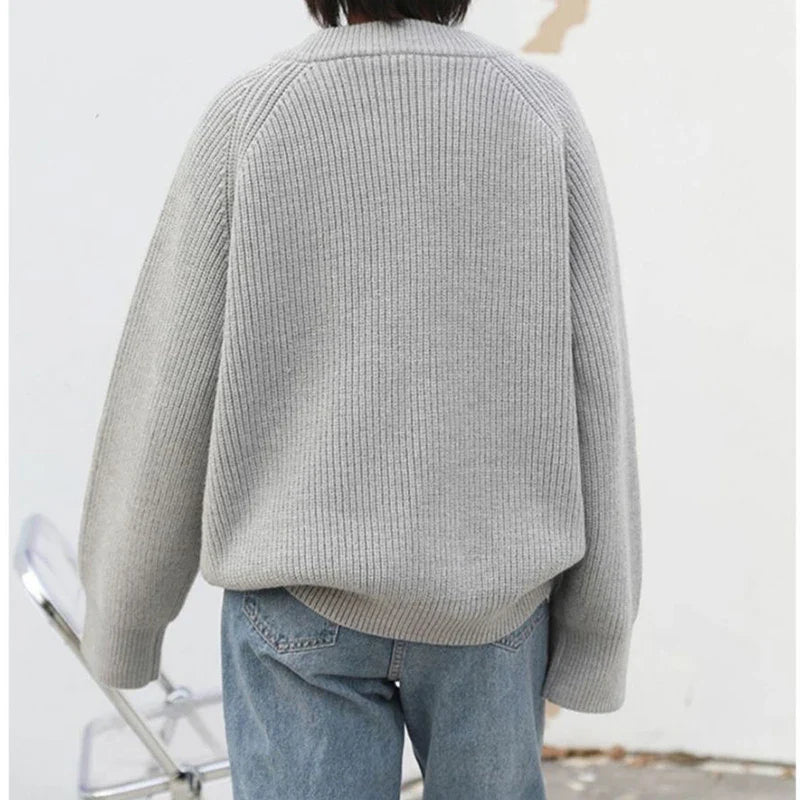 Women Fashion Cardigan Sweater Korean Casual Loose Knitted Long Sleeve Coats All Match Female Streetwear Jacket Autumn New