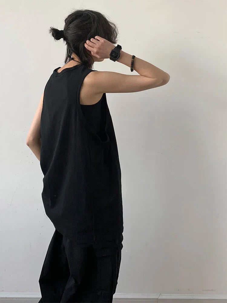 maoxiangshop Sport Men's Tank Tops Gym Hombre Sleeveless Tee Vest Men Streetwear Loose Casual Basketball Brown O-neck Cotton
