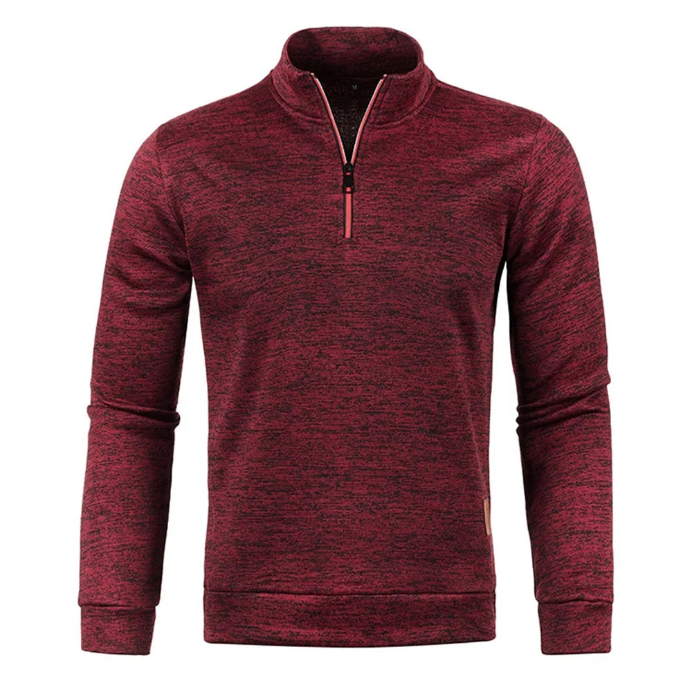 maoxiangshop Men Pullover Men's Thicker Sweatshirts Half Zipper Pullover for Male Hoody Man Sweatshir Autumn Solid Color Turtleneck Sweaters