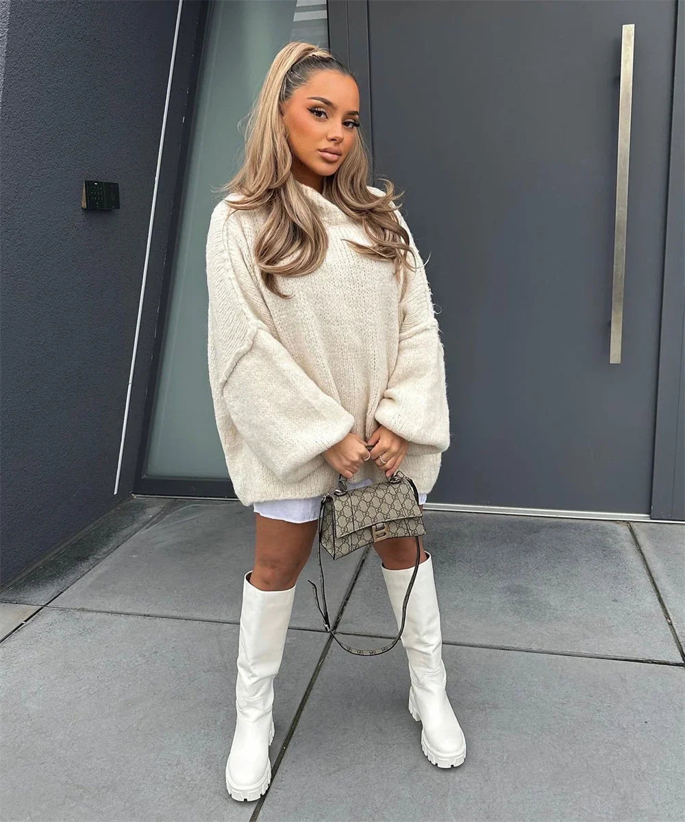 maoxiangshop - Casual Cardigan Women Sweater Loose Single Breasted O-neck Fashion Sweaters 2024 Autumn Office Female All-match Top Coat