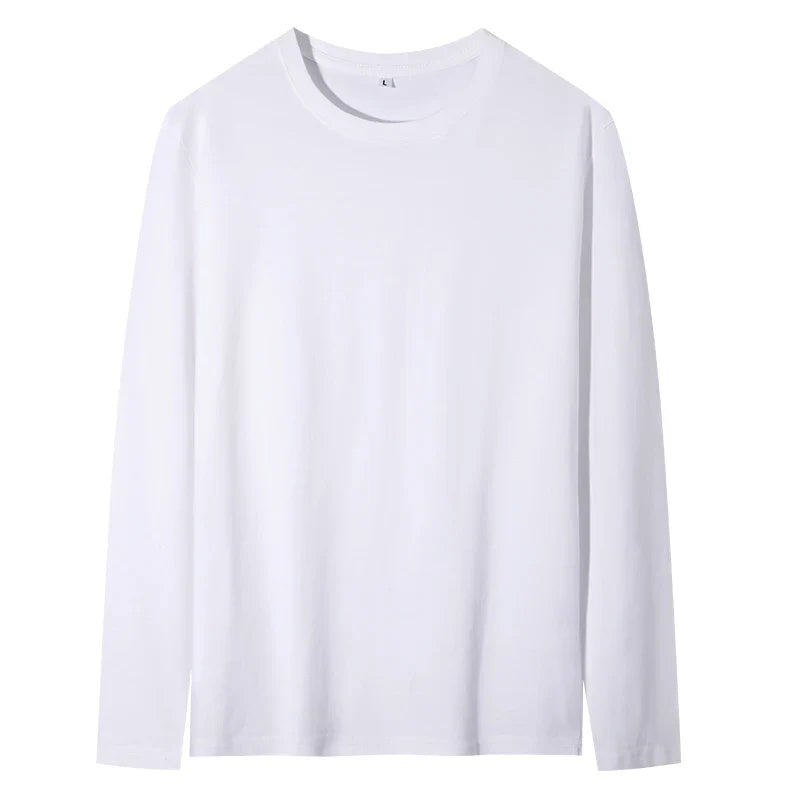 maoxiangshop New Base Shirts Spring Summer Mens O-Neck T-Shirt Long Sleeve T Shirt Male Solid Tshirt Man Clothing Tshirt Men Tops Tees