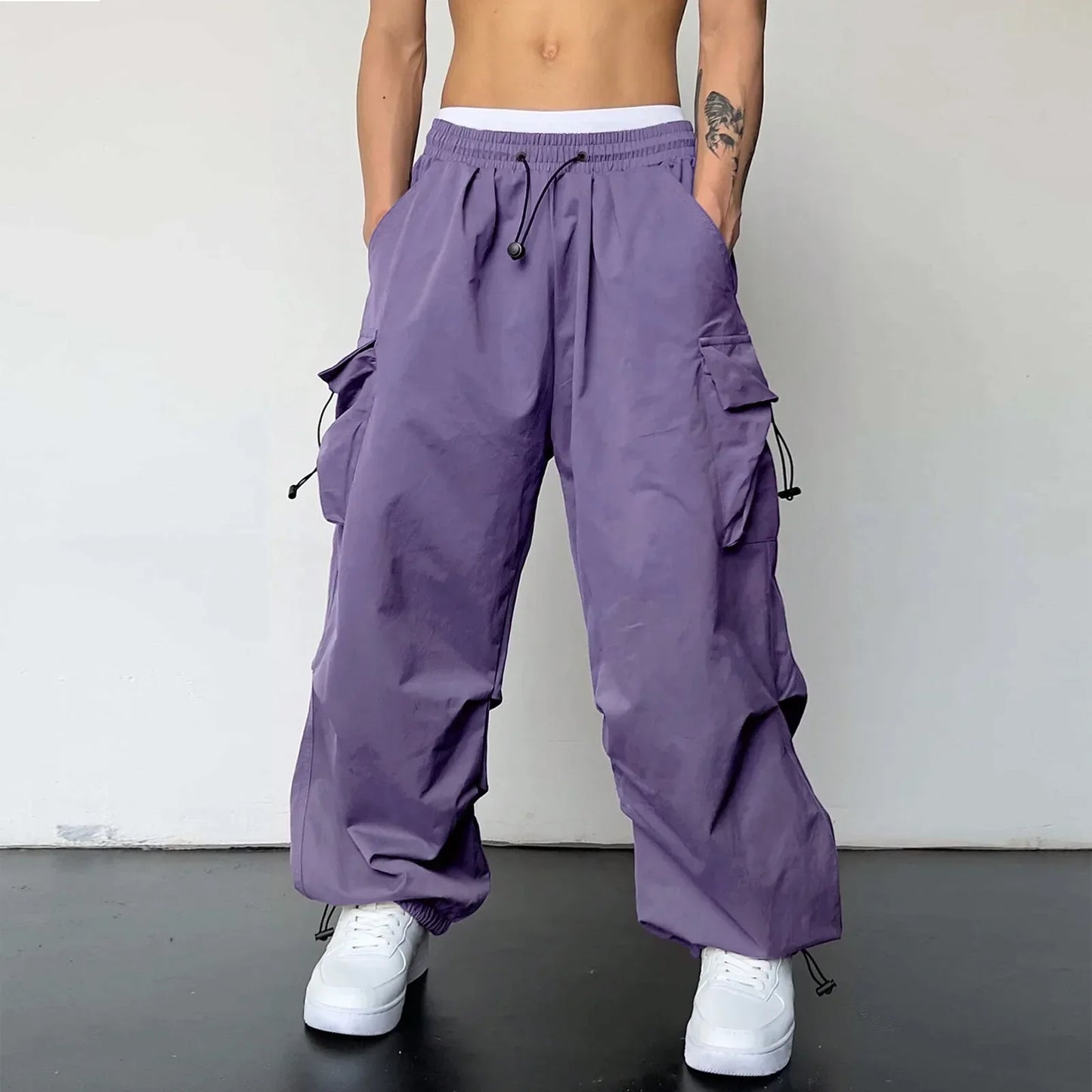 maoxiangshop Streetwear Spring Summer Cargo Pants Men Multi-pocket Harajuku Fashion Casual Men's Jogger Pants Wide Leg Loose Hip Pop Pants