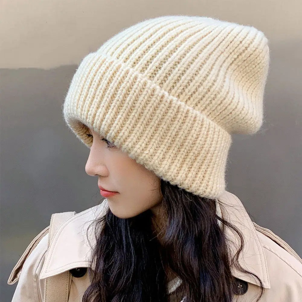 maoxiangshop Winter Warm Hats Men Hats Solid Color Hip Hop Unisex Female Beanies for Women Casual Stacking Knitted Bonnet Caps