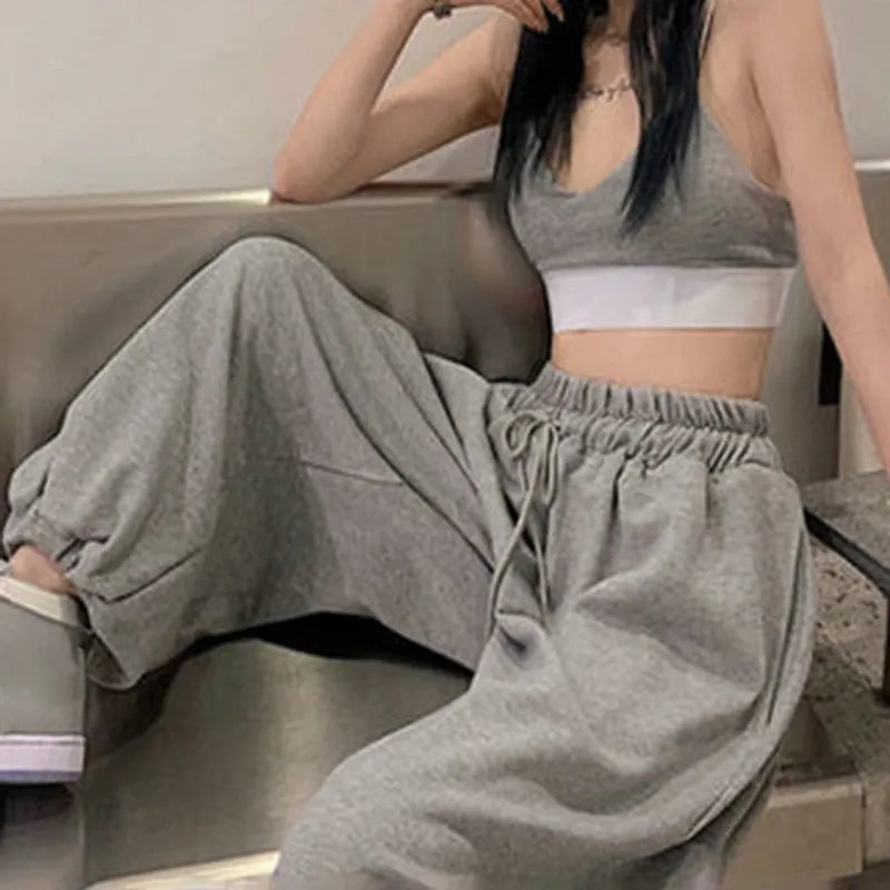 maoxiangshop Oversize Sweatpants For Women High Waist Sports Pants Fashion Casual Baggy Pants Female Joggers Streetwear Harajuku Trousers