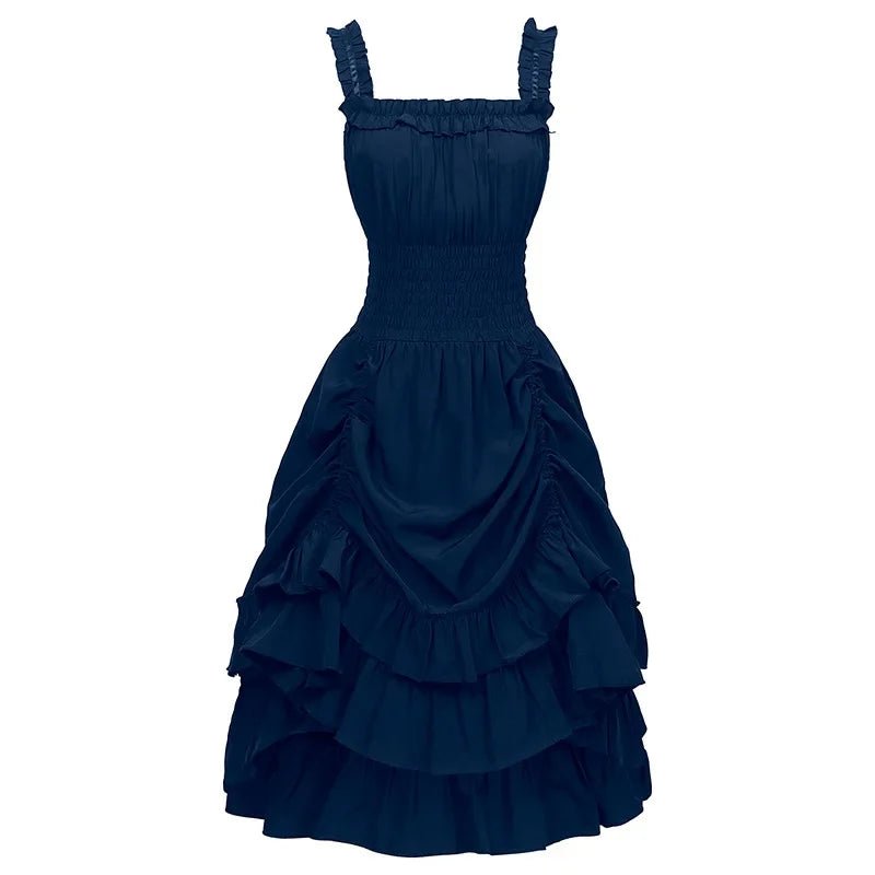 maoxiangshop - 2024 High Waist Ball Gown Cosplay Costume New European and American Long Victorian Medieval Dress