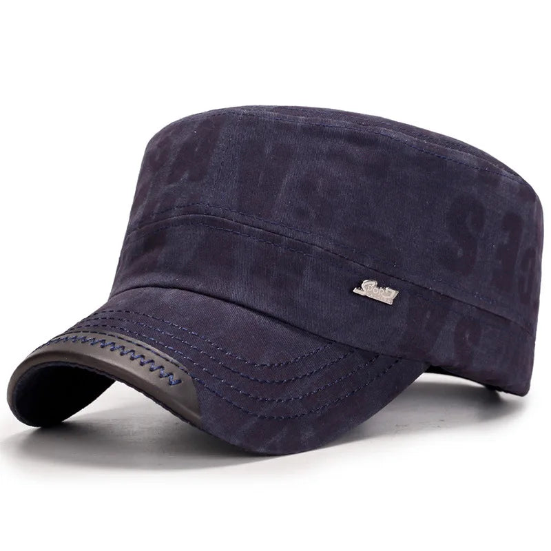 maoxiangshop New Washed Cotton Flat Top Cap Adjustable Outdoor Caps Women Men Retro Hats Man Cap