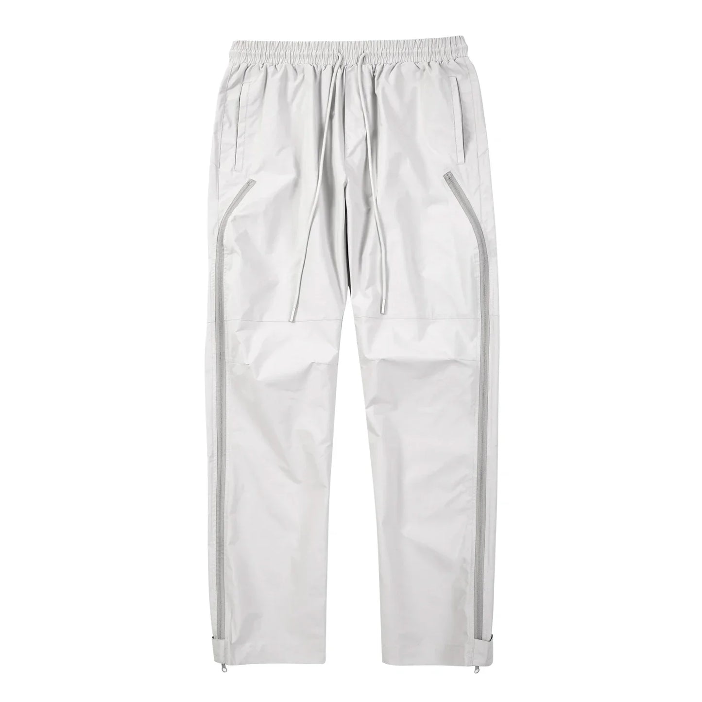 maoxiangshop High Street Vibe Functional Tapered Pants Glue Pressed Side Zipper Nylon Trousers Baggy Casual Thin Tactical Pants for Men