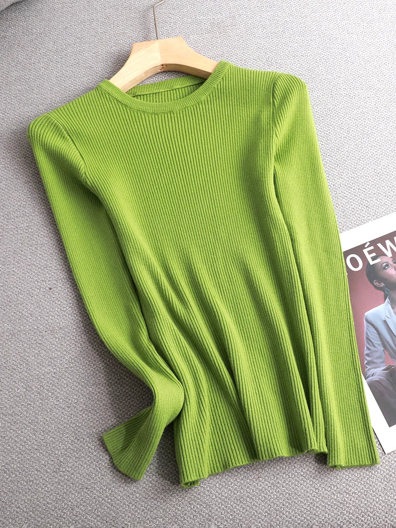 maoxiangshop winter clothes Knitted woman sweaters Pullovers spring Autumn Basic women's jumper Slim women's sweater cheap pull long sleeve