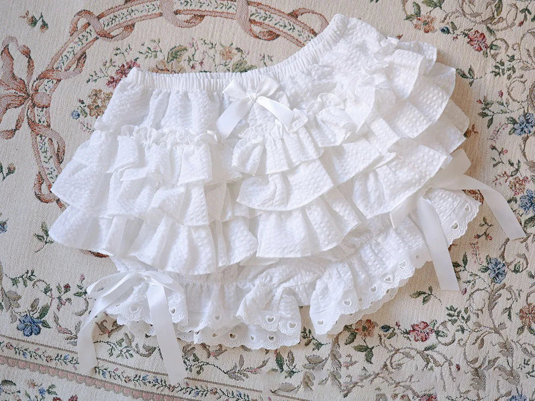 maoxiangshop Lace Lolita Skirt Shorts Women Japanese Kawaii Bow Patchwork Ruffle Layered Cutecore Y2k Mini Skirt Harajuku Soft Girl