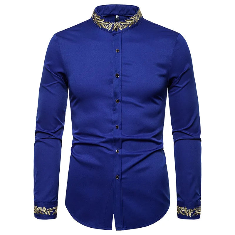 maoxiangshop 2024 Men's Summer Casual Long Sleeve Shirts Slim Fit Turn Down Collar Shirts Formal Office Business Shirts for Men Tops Big Size