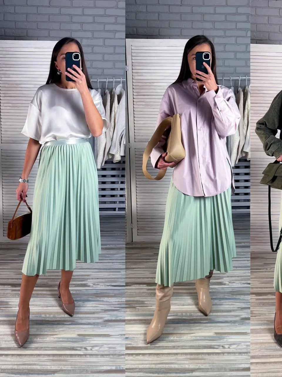 maoxiangshop - Chic Pleated Long Skirts 2024 New Elastic Waist French Elegant Women Skirts For Spring Fall A-line Casual Retro Lady Skirts