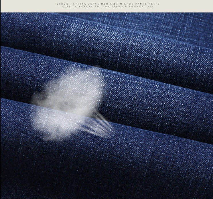 maoxiangshop Stretch Jeans Mens Winter Quality Famous Brand Fleece Pants Men Straight Flocking Trousers Jean Male
