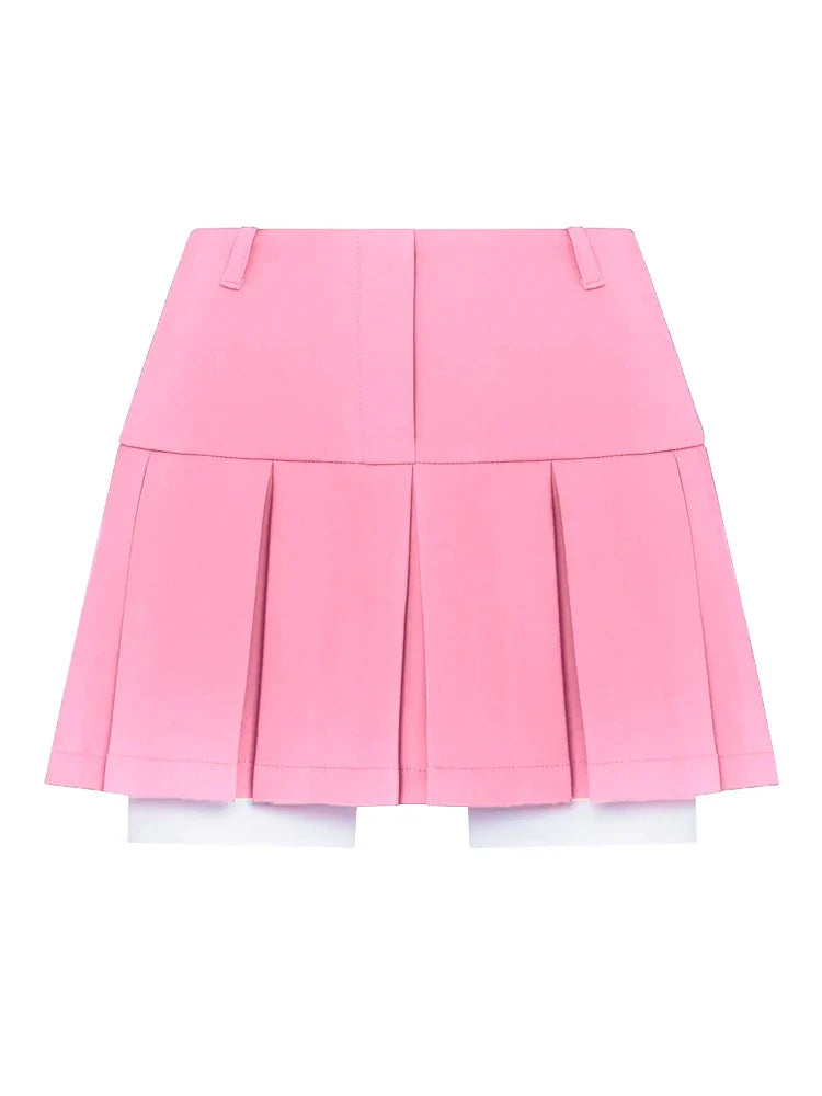 maoxiangshop - New Mini Skirt For Women Cute High Waist Fashion Y2K Skirts Set Casual Streetwear Womens Bottom Black Pleated Skirts