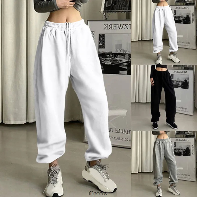maoxiangshopWomen pants Black Jogging Sweatpants Women for pants Baggy Sports Pants Gray Jogger High Waist Sweat Casual Female Trousers