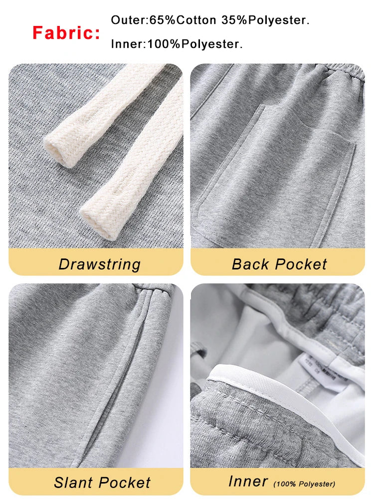 maoxiangshop Spring Autumn Men Sweatpants Korean Fashion Sportswear Drawstring Wide Leg Straight Track Pants Cotton Casual Loose Trousers
