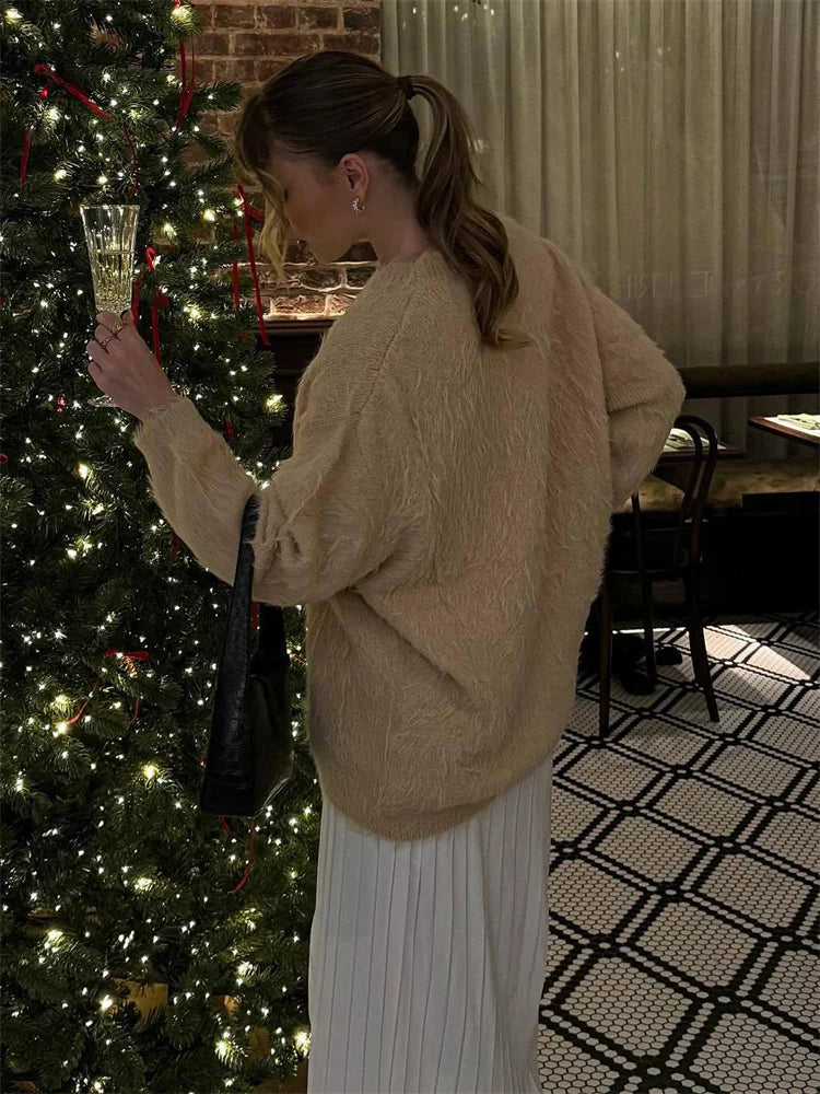 maoxiangshop - Autumn Knit Sweater Pullover Female Loose Fashion Long Sleeve Patchwork Turtleneck Streetwear Women's Knitwear Pullover