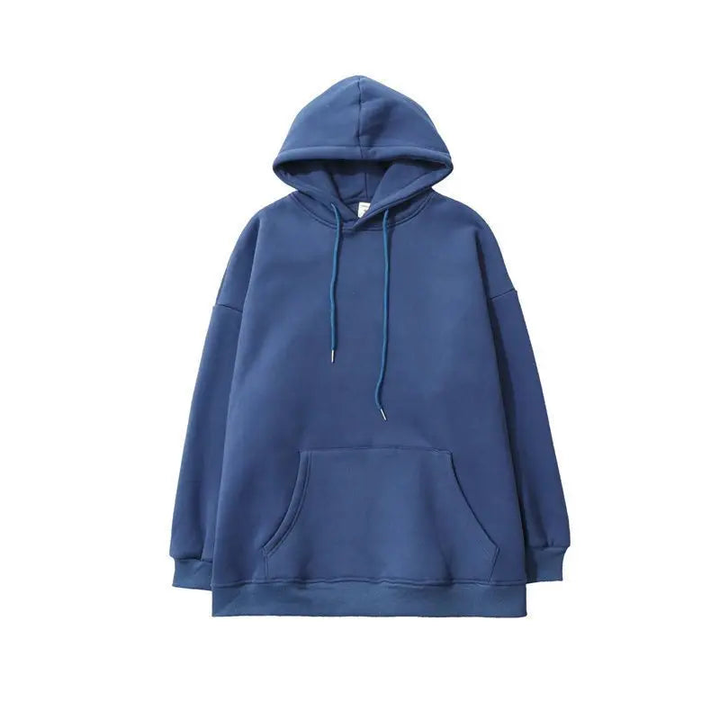 maoxiangshop Fleece Hoodie Men Casual Pocket Long Sleeve Oversized Pullover Tops Harajuku Street Thicken Solid Sweatshirt Sports Pullover 5xl